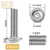 Pack of 25 Rounded Head Screws M5 x 30 Stainless