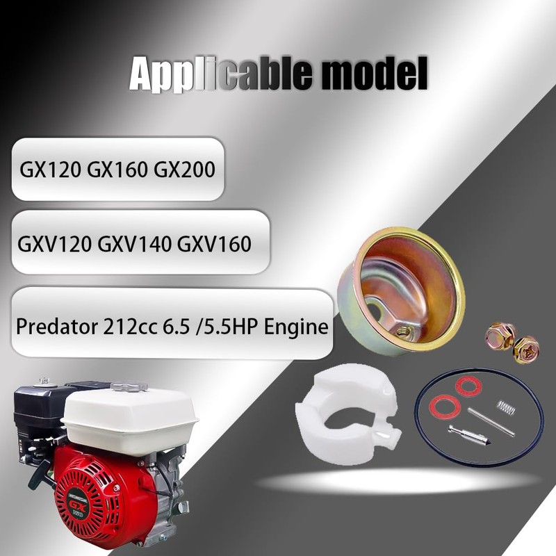 GX120 Carburetor Kit Fits for Honda GX160 GX200 Needle Bowl
