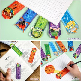 JSRQT 30Pcs Paper Bookmarks Ruler for Kids, 10 Style Sports Them Ball Shaped Book Marks Page Clips, Assorted Paper Bookmarks Set, Creative Bookmarks Gift for Teen Friend Student School Reading Supply
