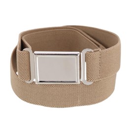 CTM Kids Elastic 1 Inch Adjustable Belt with Magnetic Buckle, Khaki