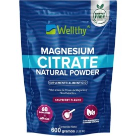 Wellthy Citrato Magnesio Polvo Frambuesa 600g