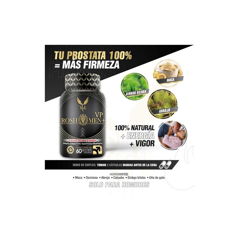Rosh Men Salud Próstata Ingredientes Naturales Multivitaminico Hombre Cuidado Prostata