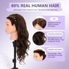 Mannequin Head with 80% Human Hair Cosmetology Practice Doll Head
