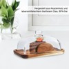 Holz Butterdose mit Glasdeckel - Akazienholz Butterdose mit klarer Kuppel,