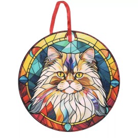 Gulf Coast Laser Graphics Persian Cat 4 Blue Green Background Holographic Ornament