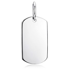 Materia Gravurplatte Silber 925 - Dog Tag Anhänger Herren KA-325-Silber_Ohne Gravur