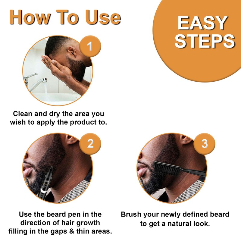 Beard Dye for Men – Waterproof Formula with 4-Prong Tip