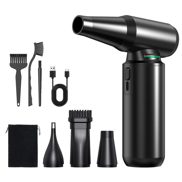 Compressed Air Duster with LED Flashlight, 300,000RPM Brushless Motor Electric