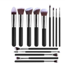 14-Piece Synthetic Makeup Brush Set with ABS Handle for Daily and Travel Use