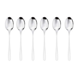 Sambonet 52553A37 Button - Set Moka Spoon - Monobloc coffee 18/10 stainless steel, spoon length 12 cm, 6 pieces