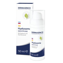 DERMASENCE Hyalusome Nachtpflege, 50 ml - Regenerierende Nachtcreme für die Feuchtigkeitsarme Haut - präventives Anti-Aging - auch als Maske anwendbar - mit Hyaluron und Nachtkerzenöl.