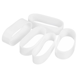 uxcell 50Pcs Silicone Rubber Bands, 20x7mm Rubber Bands Rings Cable Ties Strong Elastic Bands Non-slip for Cord Wrapping Bag Wraps, White