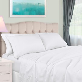 Superior Egyptian Cotton 4 Piece Sheet Set, 650 Thread Count, Eco-Friendly, Sustainable Sheets, Ultra-Soft Basics, Solid, Deep Pocket Fitted Sheet, Flat Sheet, Pillowcases, King, White