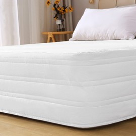 Marquess Quilted Bed Skirt, Queen Size, 14 Inch Drop, Dust Ruffle, Soft & Wrinkle-Free, Elegant Tailored Bedding,White,Queen