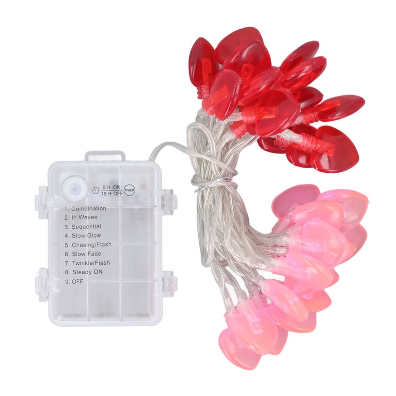 Red Heart Fairy Lights Romantic Battery Powered Love String Lights