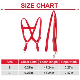 Ruiqas Bird Harness Leash Adjustable Bird Leash Essential Accessories Outdoor Anti-bite Suitable for Scarlet Macaw Sun Conure Cockatiel Parrot