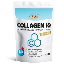 GOLDEN PEANUT Collagen IQ 450 g Hydrolysat Peptide Pure Boost Proteinpulver bioaktiv staubfrei top löslich und geschmacksneutral