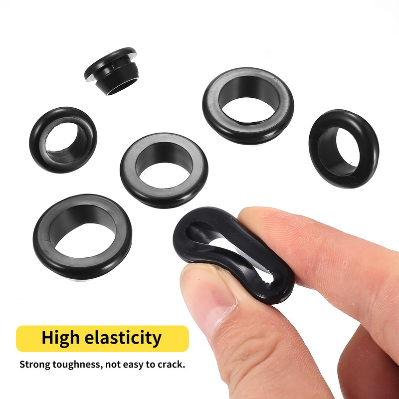Pack of 200 Rubber Grommets Cable Grommets Rubber Plugs Cable
