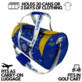 Varsity Cooler Los Angeles Travel Party Duffel & Cooler – 30 Can Leakproof Insulated Tote Bag, Waterproof Soft compartment for Tailgating, Golf, Beach, Carry-On Luggage, Outdoor Sports