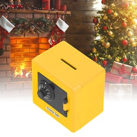 Money Storage Case, Simulation Safe Box Coded Lock Coin Cash Saving Box Mini Money Box for Kids Students(Yellow)