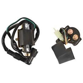 Trkimal Bobina de encendido de relé solenoide de 5 pines, regulador de caja CDI, bujía rectificadora para 50 cc 70 cc 90 cc 110 cc 125 cc ATV 3050B Pit Dirt Bike Go Kart compatible con piezas de enfriador Kazuma Falcon Taotao