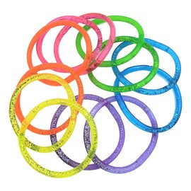 Zugar Land 6" LIQUID Super GLITTER Colorful BRACELET (48 Pack) Bright Neon Colors. Cool Bracelets for Party Favor, Stocking Stuffers, Birthday Parties, Fundraisers, Giveaways or Prizes!