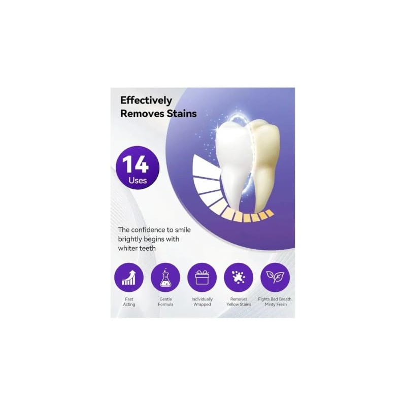 Tiras Blanqueadoras de Dientes Purple Whitening Strips 14 Sesiones |