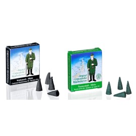 Crottendorfer Räucherkerzen Minis - Mini Incense Cones - 24 Pieces per Pack - Pack of 2 (2 x 24) - Fir + Frankincense - Made in Germany