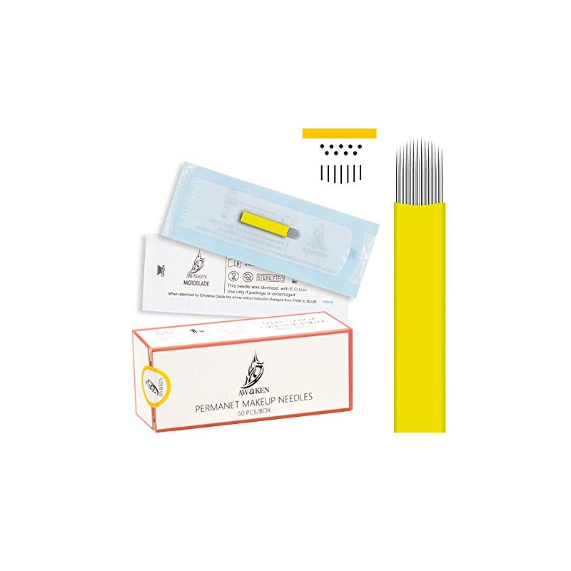 AWAKEN Microblading Needles 21 Pin Double Flat for Eyebrows Lips