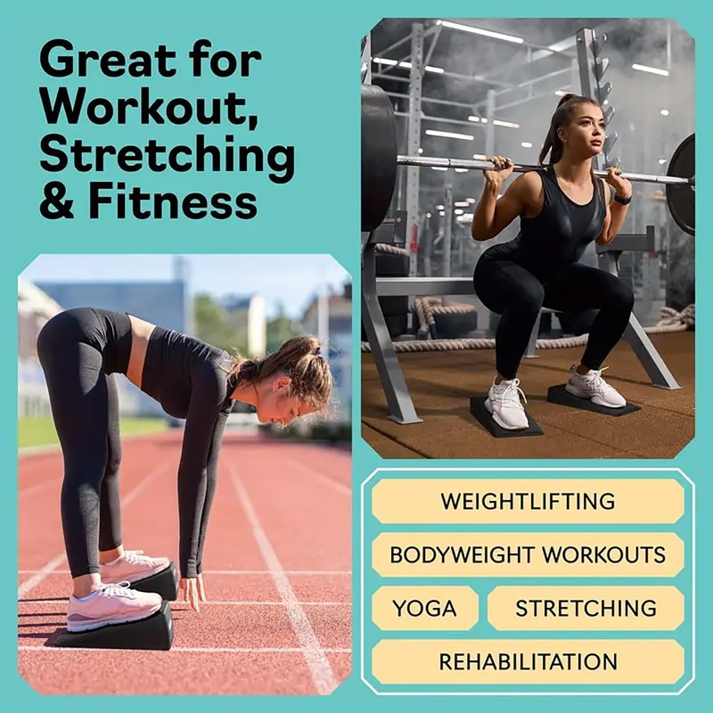 AIMALL Adjustable Fitness Wedges, 3-Piece Yoga Stretch Set for Leg