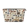 Dog Paw Prints Bones Travel Toiletry Bag for Women and