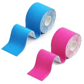 JRYXDS Pack of 2 Face Lifting Tape, Anti Wrinkle Plasters, Wrinkle Plasters, High Elastic Kinesiology, Facial, Forehead, Eyes, Lips, Wrinkle Patches, Double Chin Remover (2.5 cm x 5 m) (Pink Light