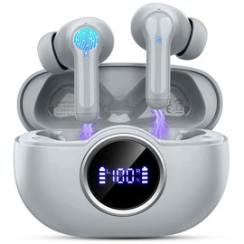 Rinsmola Wireless Earbuds, Bluetooth 5.4 Ear Buds 2025 New Wireless Headphones with 4 ENC Mics/Noise Cancelling in Ear Headphones, Deep Bass Stereo Earphones 36H Playtime, IP7 Waterproof/USB-C Headset