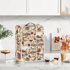 Hzeswody Coffee Maker Covers Coffee Print Dust Cover for Coffee Maker Blender Mixer Juice Machine with Top Handle Protect Covers for Decoration Dust Proof Washable Covers