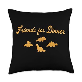 Chicken Nuggets Merch Friends for Dinner Dino Nugs Chicken Dinosaur Nugget Throw Pillow, 18x18, Multicolor