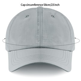 Men Waterproof Baseball Cap Windproof Golf Cap Adjustable Tennis Hat for Men Women Outdoor Workout Sports (Light Grey)