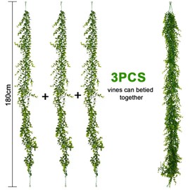 LOSYHU 3Pcs 6Ft Eucalyptus Garland Greenery Artificial Eucalyptus Garland Faux Botanical Garland Artificial Green Leaves Vine Faux Eucalyptus Garland Plant Greenery Garland for Party Home Decoration