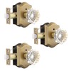 Gobrico 3 Pack Privacy Crystal Glass Door knobs with Lock,Heavy