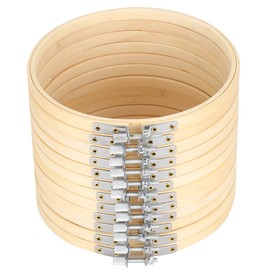 12Pcs Bamboo Embroidery Hoops Adjustable Cross Stitch Frame Circle Sewing Clip Tools
