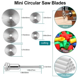 Cutting Wheel Set Compatible with Plastic 60pcs for Rotary Tool, HSS Circular Saw Blades 5pcs, 2Size Resin Cutting Discs 40pcs, 545 Diamond Cutting Wheels 10pcs
