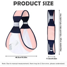 Baby Sling Baby Carrier Side Adjustable Shoulder Baby Carrier, Multifunctional Baby Carrier Strap, Babies from 0 to 36 Months, Toddlers up to 20 kg (Pink)
