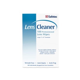 Safetec Lens Cleaner Pre-Moistened Wipes for Glasses, Goggles, and Sunglasses 100ct Box (10 Boxes/case)