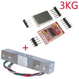 Aihasd 3 kg Digital Load Cell Weight Sensor Portable Electronic Kitchen Scales + HX711 AD Weighing Sensors Weighing Module Metal Shield for Arduino