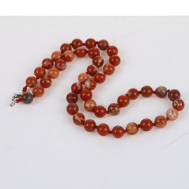 Treasure Bay Women's Handmade Gemstone Beaded Necklace 8mm Natural Rose Quartz, Tiger's Eye, Aquamarine, Agate necklace for Women Ladies and Girls (Jasper)