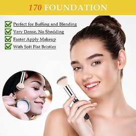 Amaxiu 3 Brochas Para Contorno De Base Brocha Para Base, Brocha Para Corrector Y Brocha Para Colorete, Brocha Kabuki Para Contorno De Ojos Y Nariz... 