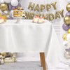 Horbaunal Ivory Satin Tablecloth 54 x 54 Inches Square Table