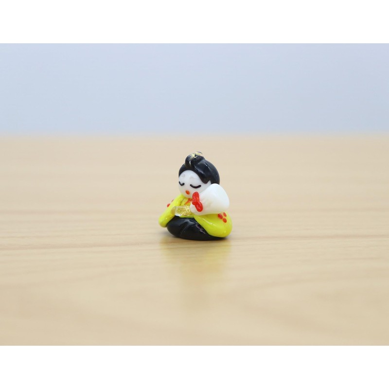 グラススクエア かわいらしい ガラスの 雛人形 仕丁 たてがさ 小