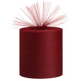 Tulle Fabric Roll, 6â by 200 Yards (600FT) Tulle Organza Fabric Spool for DIY Tutu Skirt Baby Shower Decor Wedding Backdrop Crafts Birthday Party Supplies (Burgundy)