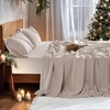REDASW 100% Pure Linen Sheets Queen Sheet Set 4 pcs