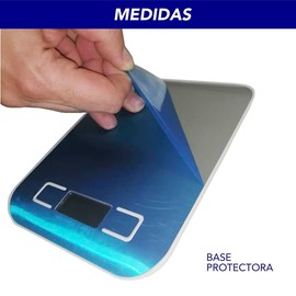 CHIC-FANTASY Báscula de Cocina Digital Multi Escala (Oz, ml, gr) Color Plata de Acero inoxidable (pilas incluidas y USB) Pantalla de LED Color Blanco Alta Precisión Tara Multifunción